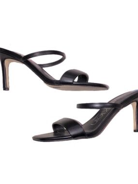 Calvin Klein Modern Black Strappy Heeled Sandals - Women's Size 8 1/2